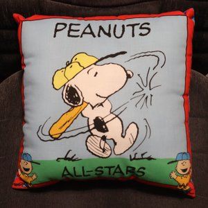 Peanuts All-Stars Snoopy Playing Baseball With Charlie Brown In Corners PILLOW